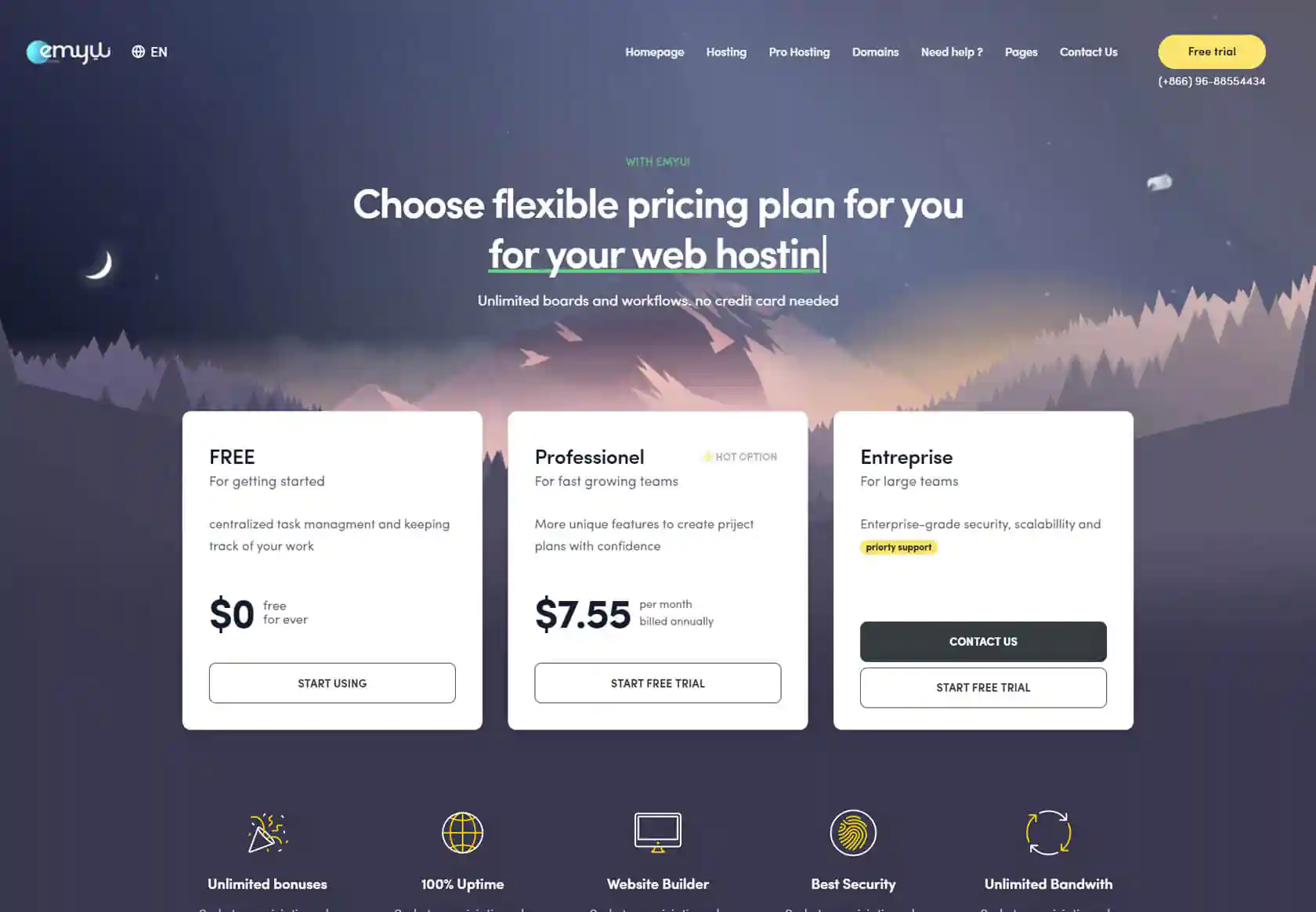 EMYUI WHMCS Client Theme - homepage