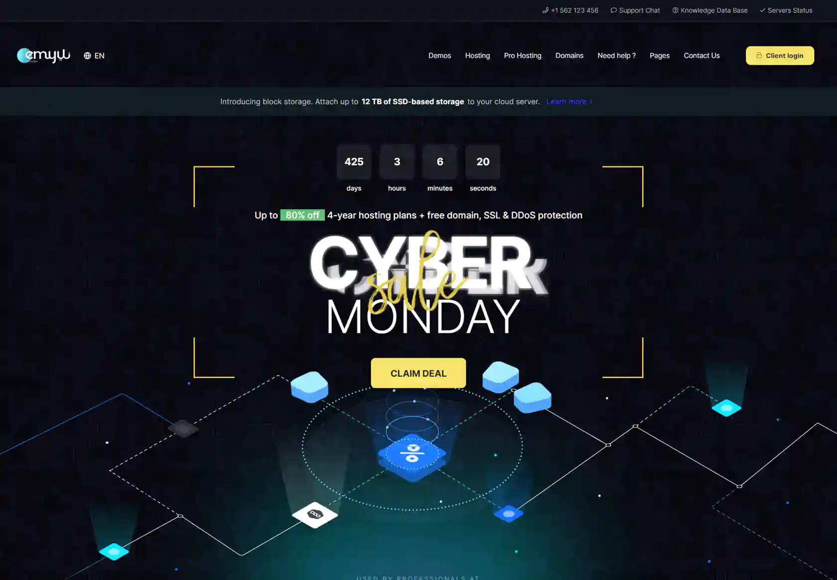 EMYUI WHMCS Client Theme - homepage